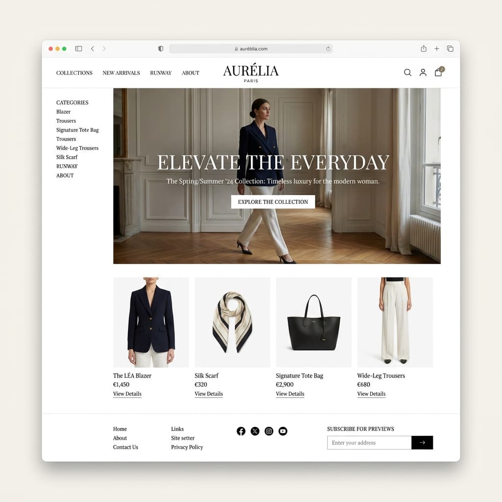 Aura Luxury Fashion Storefront
