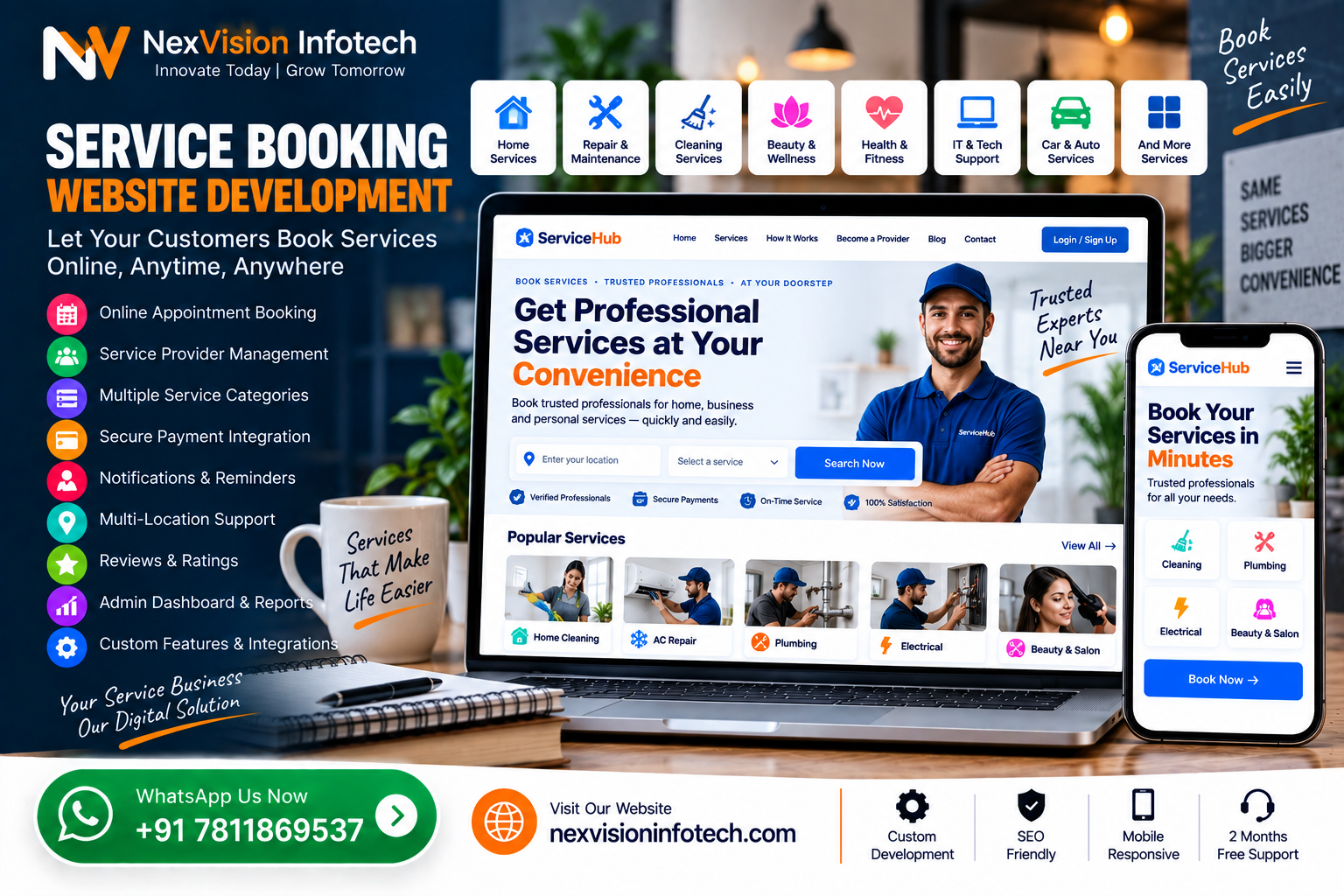 Service Booking Website Development