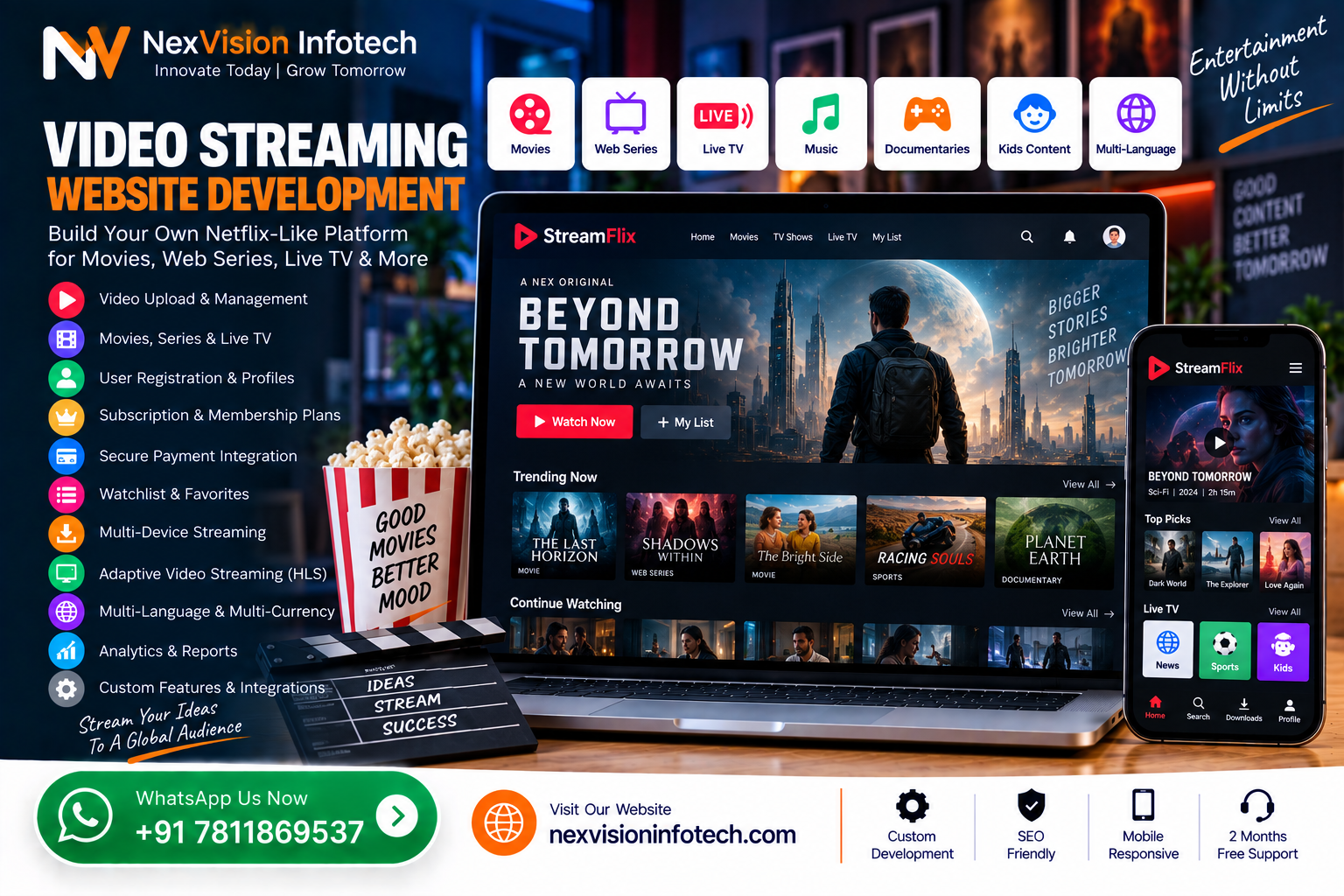 Video Streaming Website Development